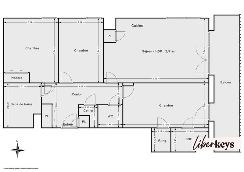 Appartement - 80 m² - 4 pièces