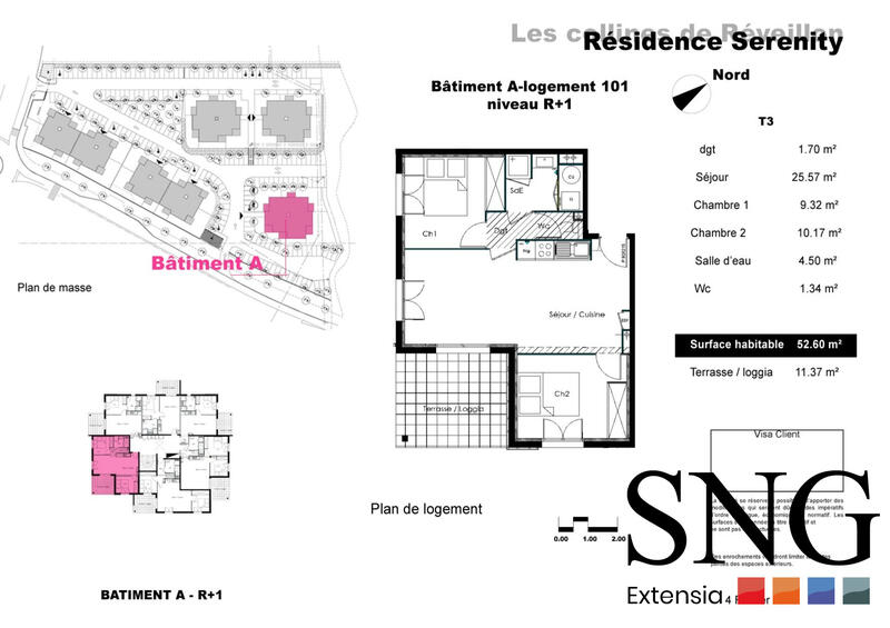 Appartement - 53 m² - 3 pièces