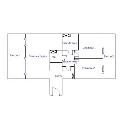 Appartement - 65 m² - 3 pièces