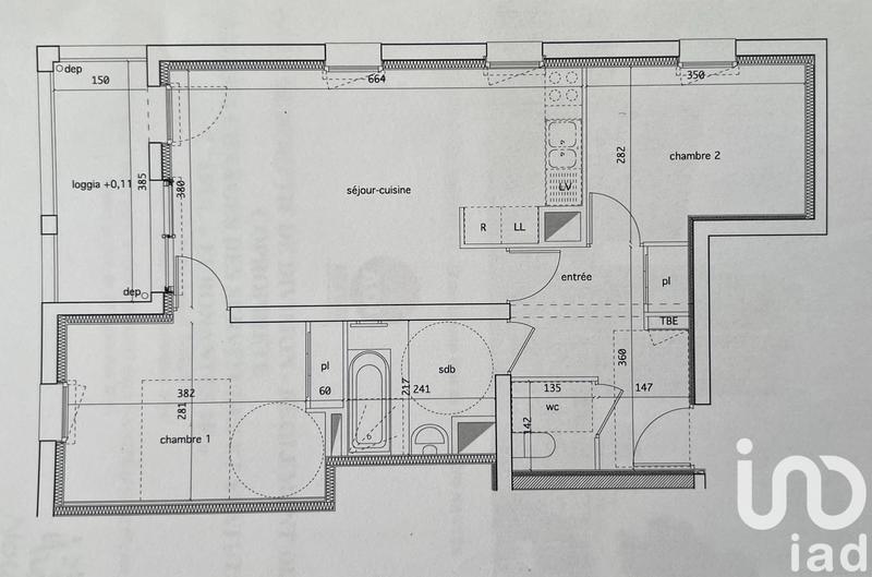 Appartement - 60 m² - 3 pièces