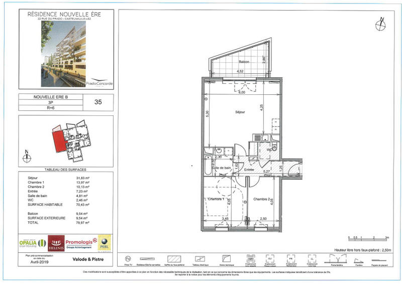 Appartement - 62 m² - 3 pièces