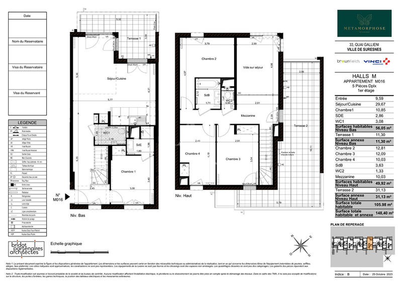 Appartement - 148 m² - 5 pièces