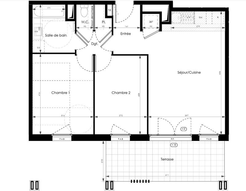 Appartement - 63 m² - 3 pièces