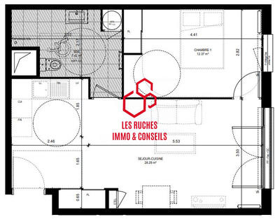 Appartement - 48 m² - 2 pièces