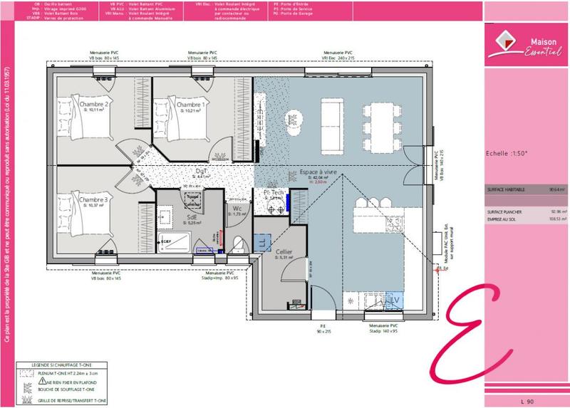 Maison - 90 m² - 5 pièces