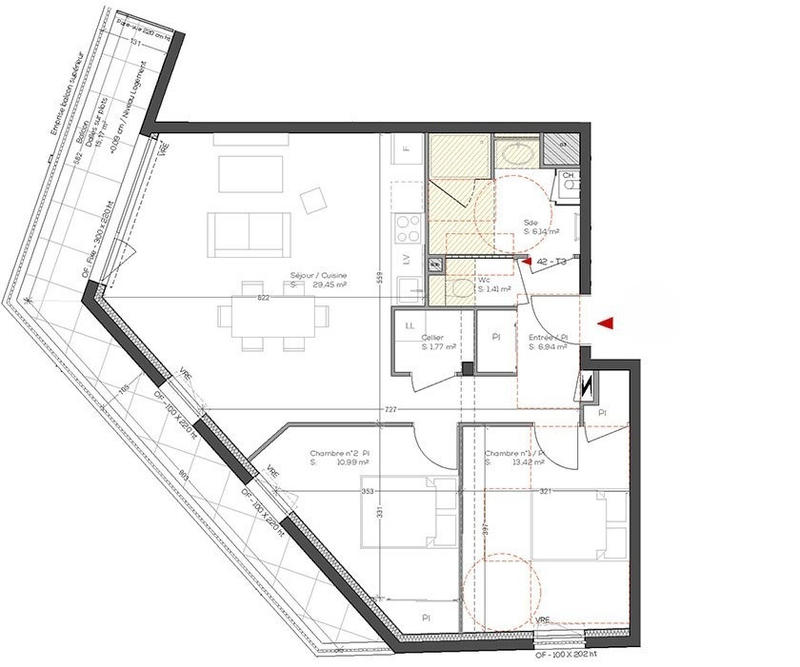 Appartement - 70 m² - 3 pièces