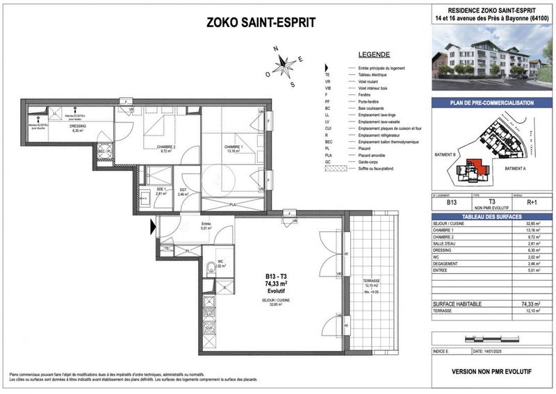 Appartement - 75 m² - 3 pièces