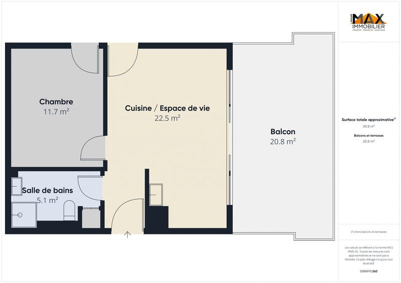 Appartement - 40 m² - 2 pièces