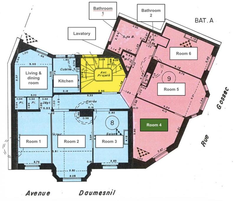 Chambre - 11 m² - 1 pièce