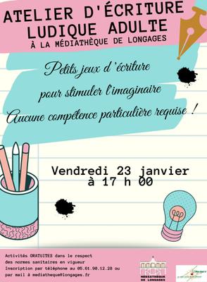 Atelier d'Écriture Ludique Adulte