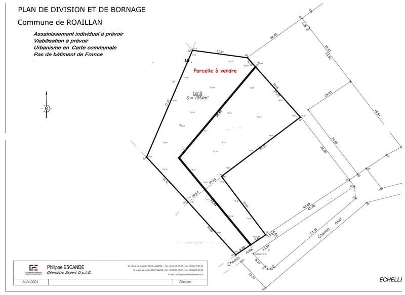 Terrain constructible - 1 954 m²