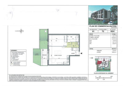 Appartement - 50 m² - 2 pièces