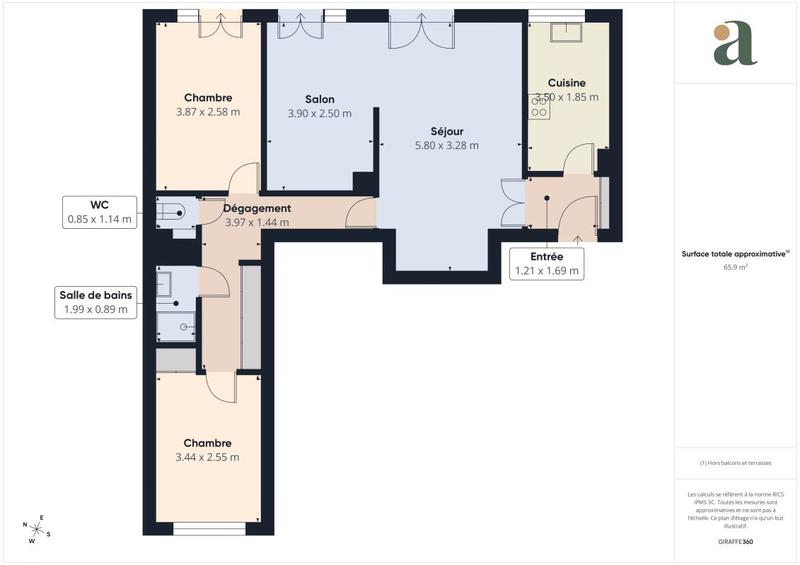 Appartement ancien - 67 m² - 4 pièces