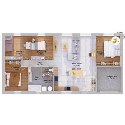 Maison - 97 m² - 6 pièces