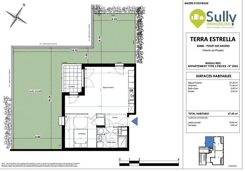 Appartement - 47 m² - 2 pièces