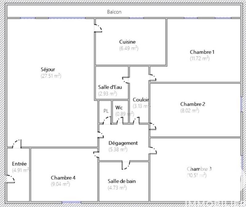 Appartement - 95 m² - 5 pièces