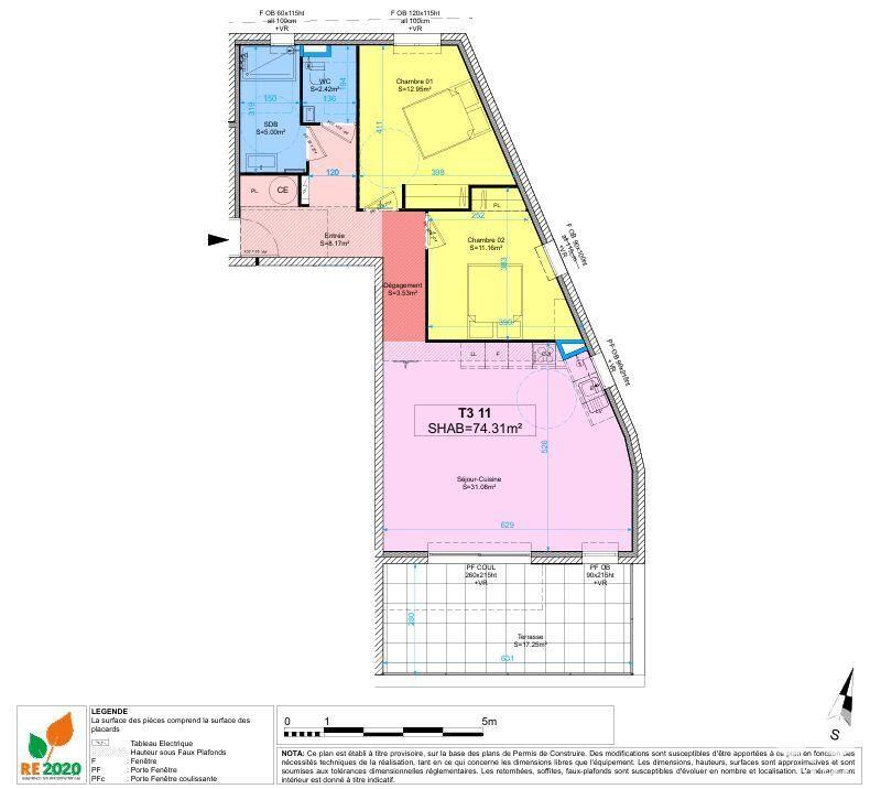 Appartement - 74 m² - 3 pièces