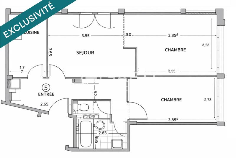 Appartement - 60 m² - 3 pièces
