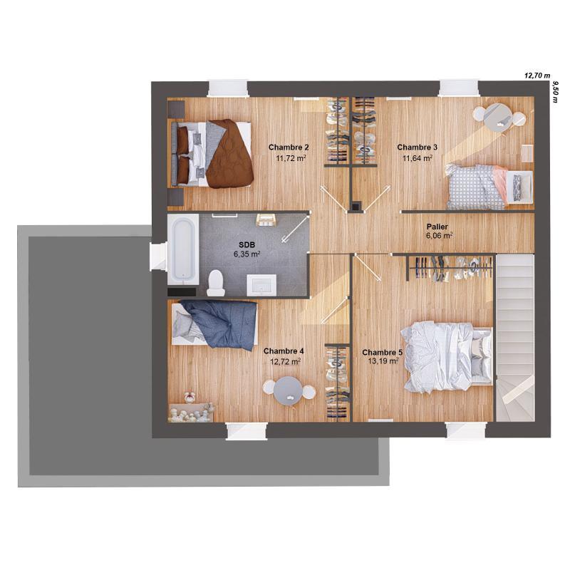 Maison - 126 m² - 7 pièces