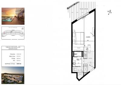 Appartement - 35 m² - 1 pièce