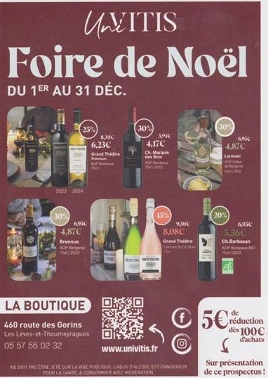Marché de Noël à la boutique Terrois d'Univitis