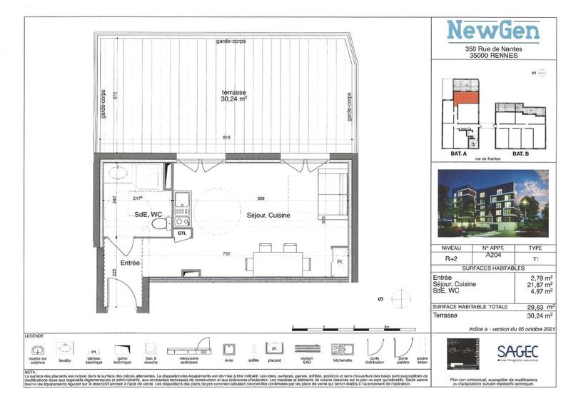 Studio - 29 m² - 1 pièce