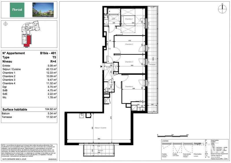 Appartement - 105 m² - 5 pièces