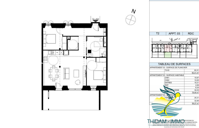 Appartement - 79 m² - 3 pièces