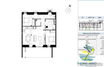 Appartement - 79 m² - 3 pièces
