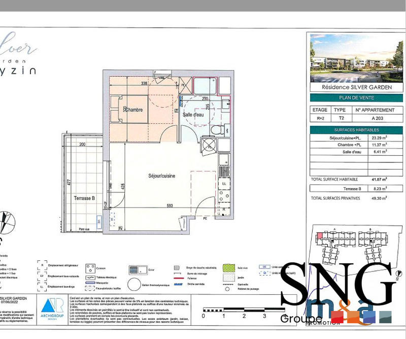 Appartement - 41 m² - 2 pièces