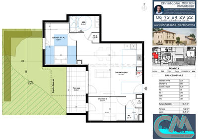Appartement - 66 m² - 3 pièces