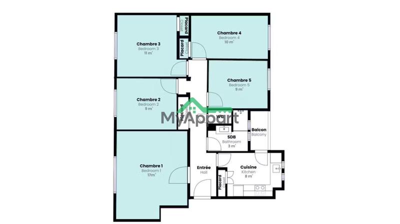 Appartement - 11 m² - 1 pièce