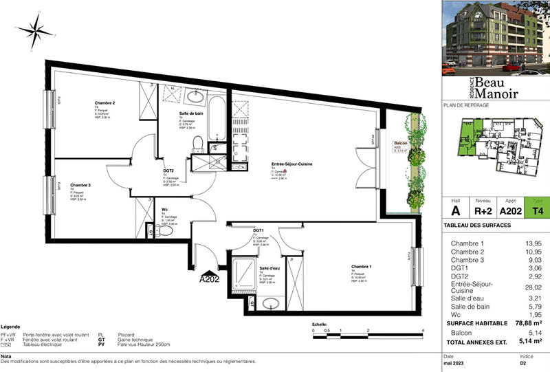 Appartement - 79 m² - 4 pièces