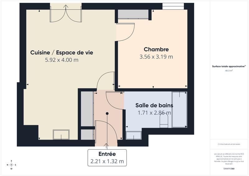 Appartement - 41 m² - 2 pièces