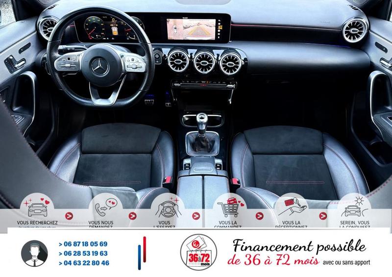 Mercedes Classe a 160 109cv Bv6 Amg Line Key Less Go*Grand Toit Ouvrant en Verre Coulissant *Eclairage d'ambiance*MultiBeam Led*Jante alu 19*Camera 360*Moteur Chaine*Véhicule Sous Garantie*Siege Chauffant*Carplay*Siège Sport Cuir Alcantara complet Surpiqu