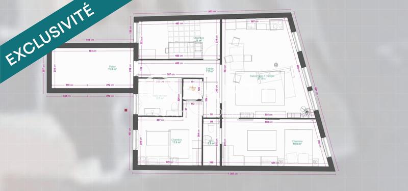 Appartement - 87 m² - 5 pièces