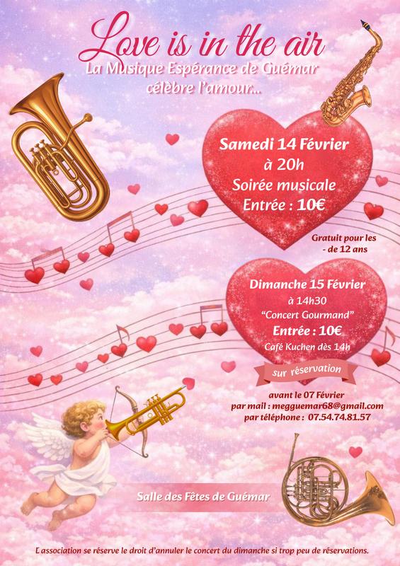 Love is in the air - Concert de la musique Espérance de Guémar