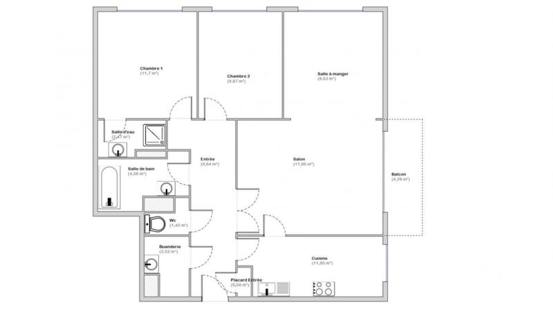Appartement - 82 m² - 4 pièces