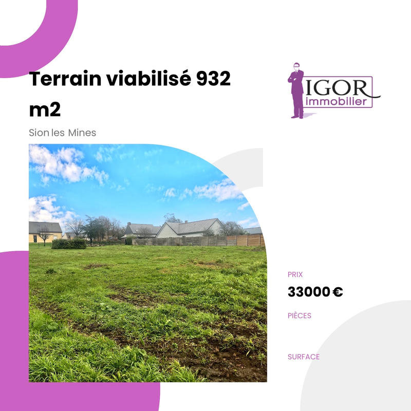 Terrain - 932 m²