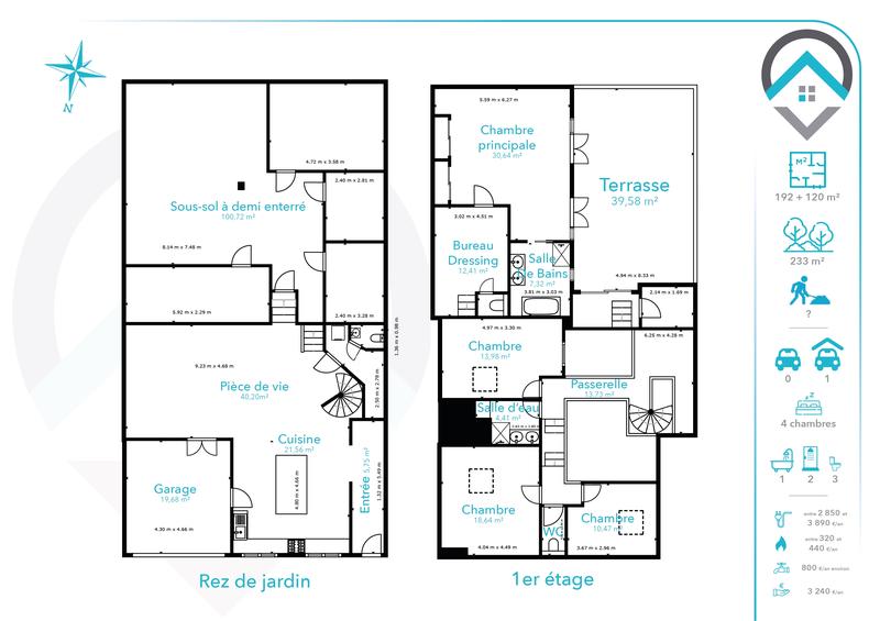 Maison - 192 m² - 7 pièces