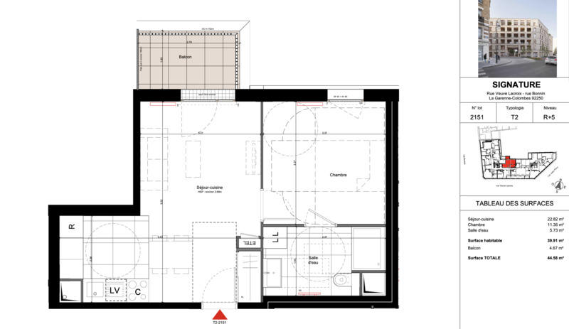 Appartement - 40 m² - 2 pièces