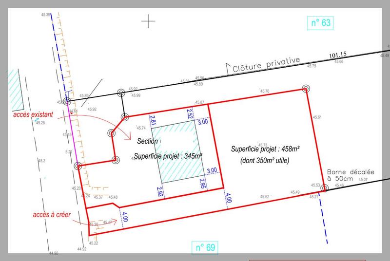 Terrain constructible - 458 m²