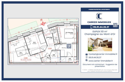 Duplex - 101 m² - 5 pièces