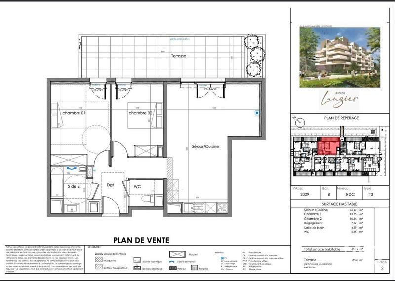 Appartement - 65 m² - 3 pièces