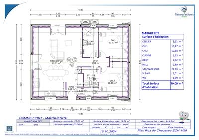 Maison - 70 m² - 4 pièces
