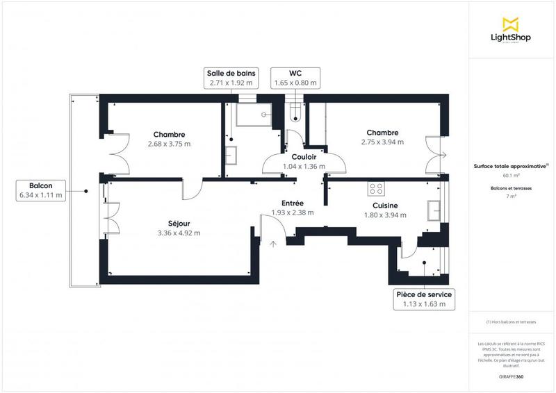 Appartement - 67 m² - 3 pièces