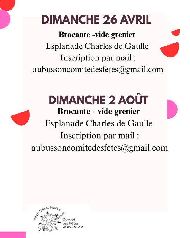 Brocante vide grenier du comité des fêtes