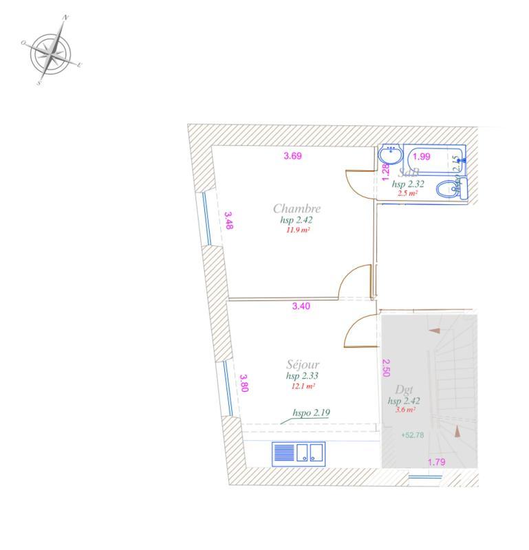 Appartement - 27 m² - 2 pièces