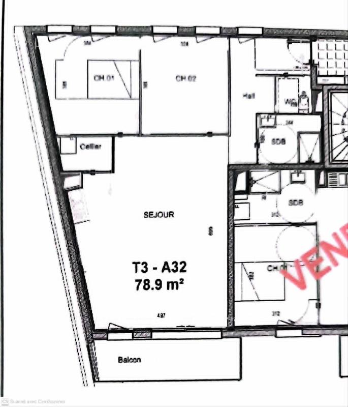 Appartement - 78 m² - 3 pièces