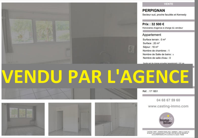 Appartement - 20 m² - 1 pièce